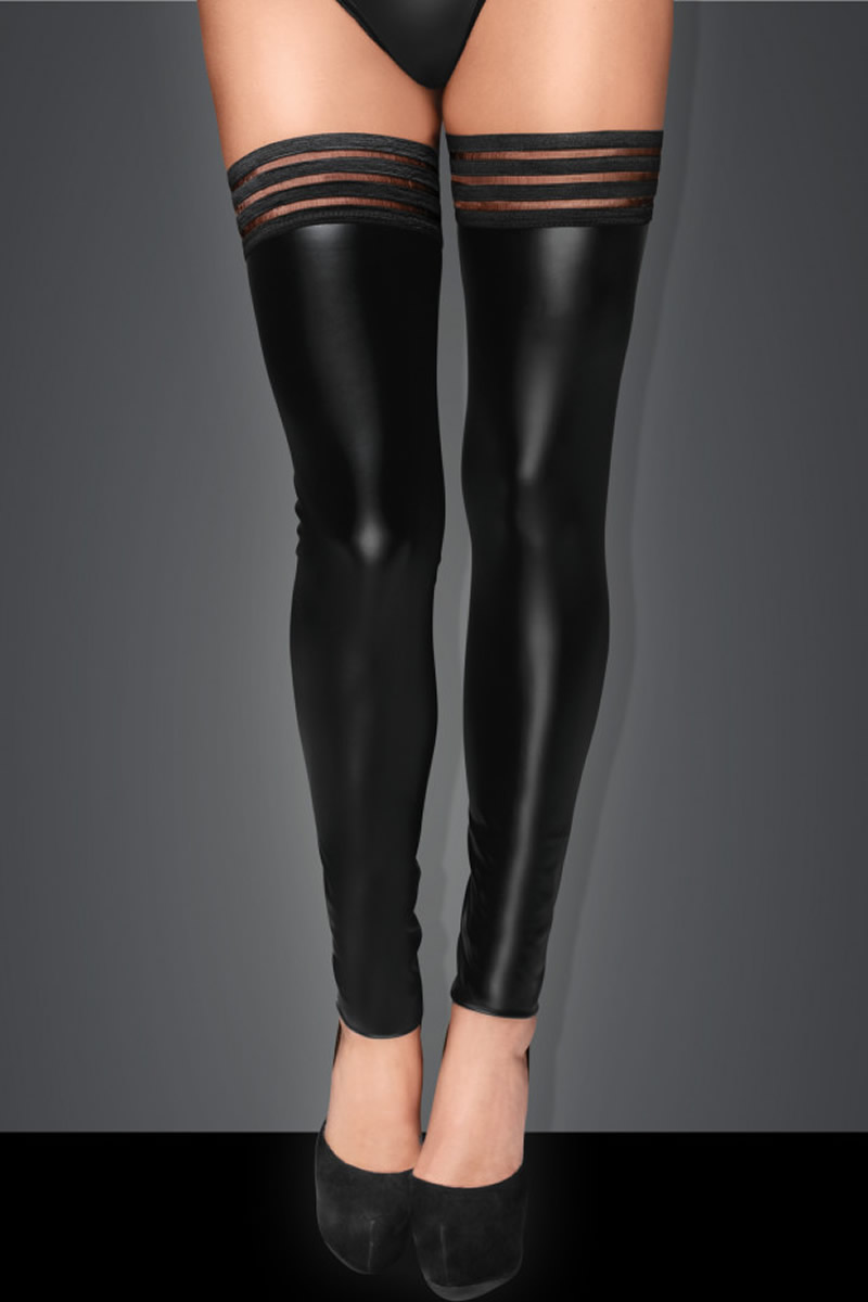 Meias de ligas Powerwetlook com fita elástica