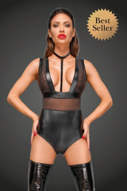 Body Powerwetlook com alças largas
